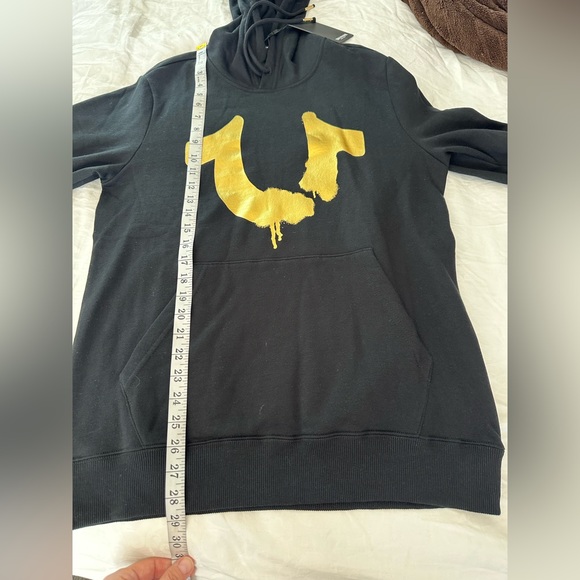 True Religion Black Graffiti Hoodie black and gold Small - Picture 6 of 16